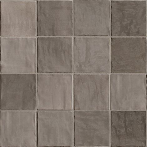 Carrelage effet Zellige Greige 10x10x0,85 cm Brillant Orisel - Mur intérieur (vendu par carton de 0,6 m²) - RO'MA CARRELAGE