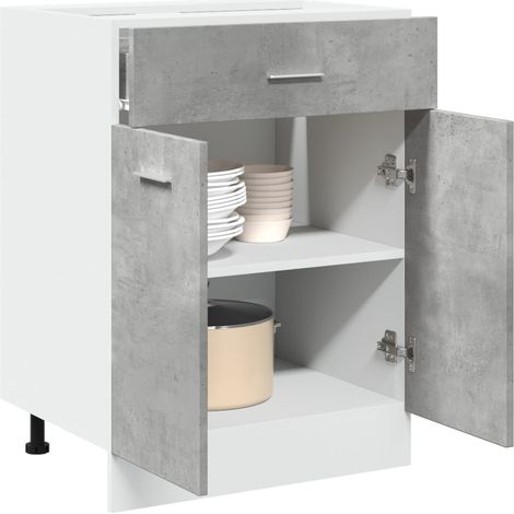 Schubunterschrank Lyon Betongrau 60x46x81,5 cm Holzwerkstoff (1/5)