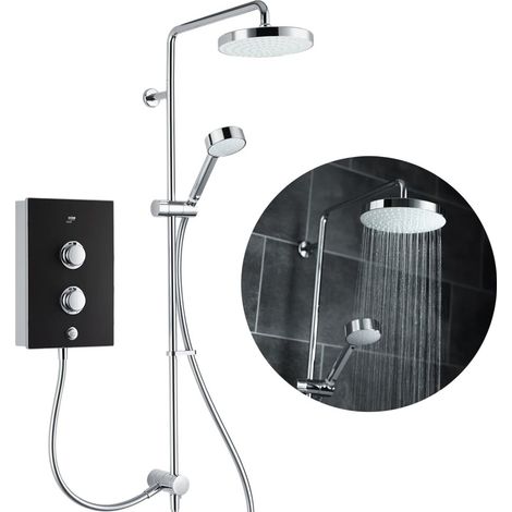 Mira Decor Dual 10.8kW Black Onyx Electric Shower + Diverter to Rainshower (1/5)
