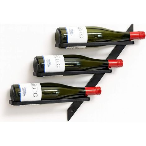 DanDiBo Casier à Vin Mural Métal Noir Moderne 96692 Porte-Bouteilles Mural Étroit Support à Vin Suspendu