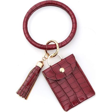 Porte-clés grand cercle avec portefeuille (rouge)