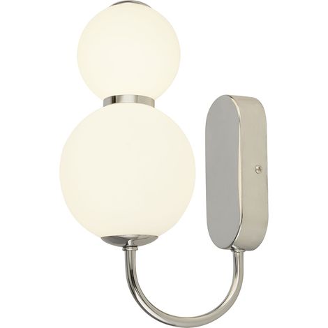 Applique Contemporanea Snow Ball Acciaio Cromo Vetro Bianco Led 12W 3000K (1/5)