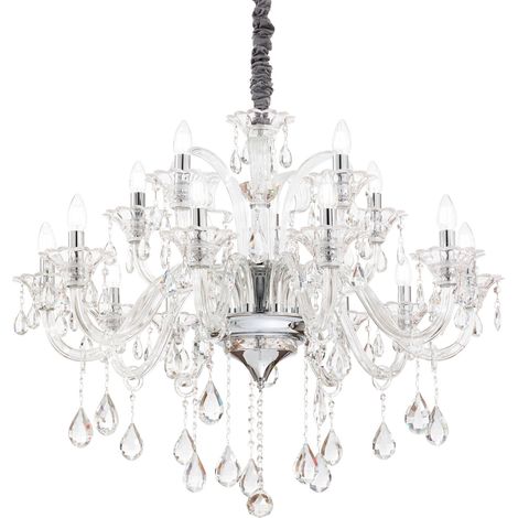 Ideal Lux Colossal - Lustre à 15 ampoules en verre transparent, E14 (1/2)