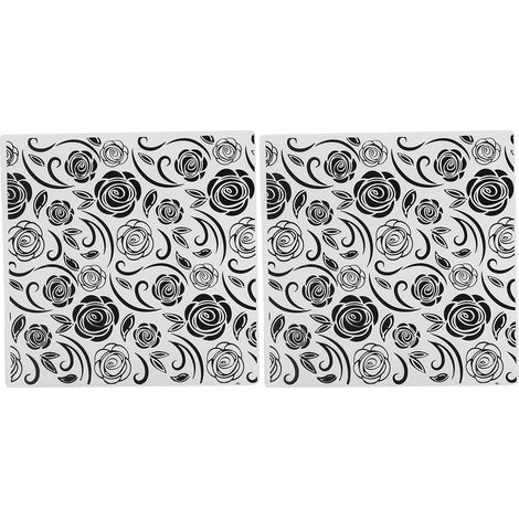 2Pcs EM200 Gabarit de Gaufrage Rose Motif DIY Template en Plastique pour Artisanat Papier (1/5)