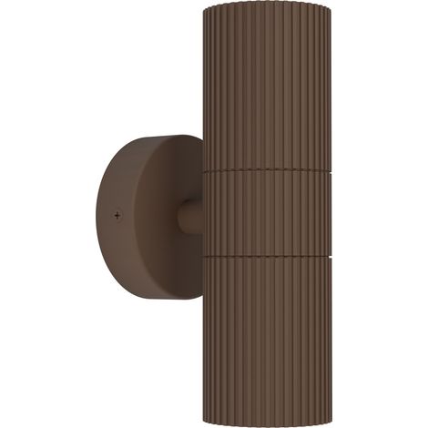Applique Esterno Tomelloso Alluminio Ruggine Trasparente 2 Luci Gu10 Ip44