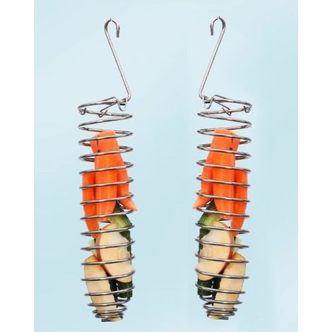 Mangeoire Suspendue pour Perroquet, 2PCS Paniers de Nourriture pour Perroquet Porte-Nourriture pour Oiseaux, Mangeoire à Fruits, Oiseaux Cage Alimentation Accessoires (1/5)