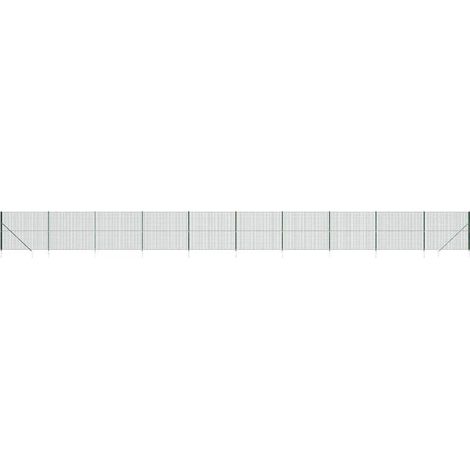 Maison Exclusive - Maschendrahtzaun mit Bodenhülsen Grün 1,4x25 m