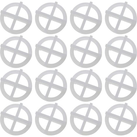 Lot de 200 clips de nivellement de carrelage réutilisables en plastique pour espacement des carreaux de sol ou de mur Blanc 2 mm (1/5)