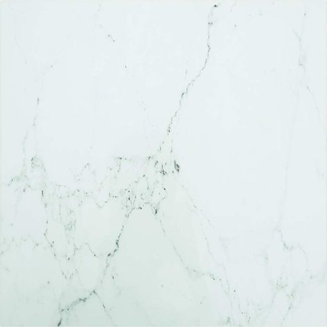 vidaXL Dessus de table blanc 70x70 cm 6 mm verre trempé design marbre (1/5)