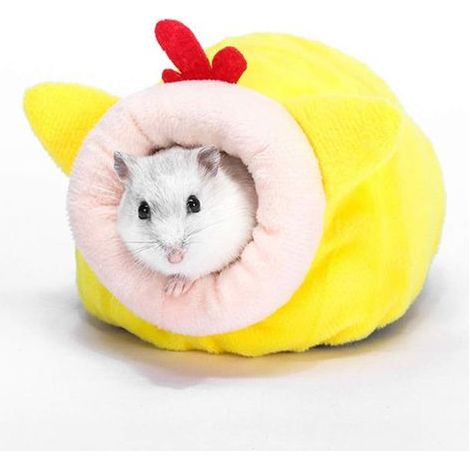 Hamster Petit Nid de Coton Hiver Sommeil Nid Maison Coton Nid De Lapin d'hiver Chaud Nid de Couchage en Coton pour Petit Animal Mini Hérisson, Jaune (1/4)