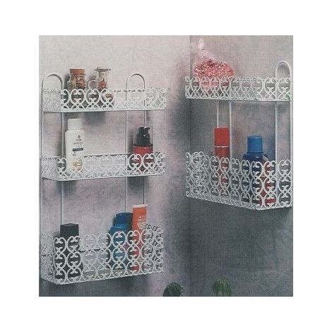 Mensola Doccia in Metallo 2 Ripiani 30,5 x 10 x 32 cm Bianco Iodice (1/2)