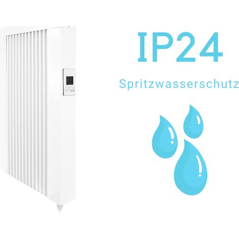 Elektroheizung areo bano Flächenspeicherheizung 650 Watt - IP24 fürs Bad - digitales Thermostat mit LCD-Display - Option zur Appsteuerung von eVARMO (1/5)