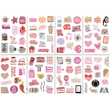 100 Autocollants,Vinyle imperméable,Motifs livres et cœurs,Rose,Décoration pour scrapbooking,ordinateur portable,skateboard(Troisième trimestre : Nouveaux produits en septembre) (1/5)