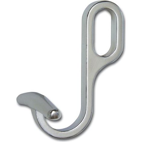 Haken Spezial für Oval-Schrankrohr 30 x 15 mm, Zamak verchromt
