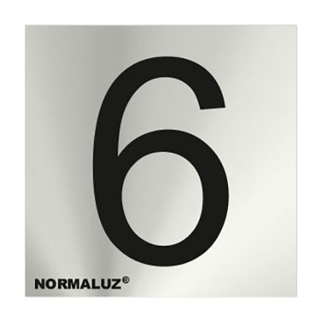 Plaque numéro 6 en acier inoxydable adhésif 5cm rd717176 (1/2)