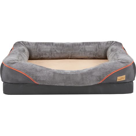 Orthopädisches Hundebett Hundekissen Haustierbett Hundekorb Tierbett Hundesofa, Bezug abnehmbar & waschbar, gelenkschonend, Grau L: 83x57x25cm