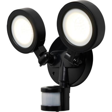 Litecraft Arneb Floodlight Outdoor LED 2 Light With PIR Motion Sensor - Black