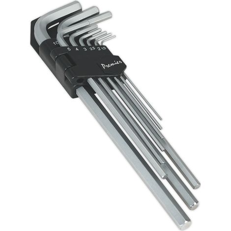 Sealey Premier Extra-Long Hex Key Set 9pc AK7137