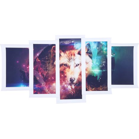 5Pcs Decoration Paintings Brown Wolf Computer Inkjet Animal Picture Without Frame (1/5)