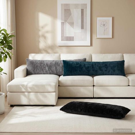 vidaXL Funda de almohada HEERLEN Azul marino 40 x 145 cm (1/5)