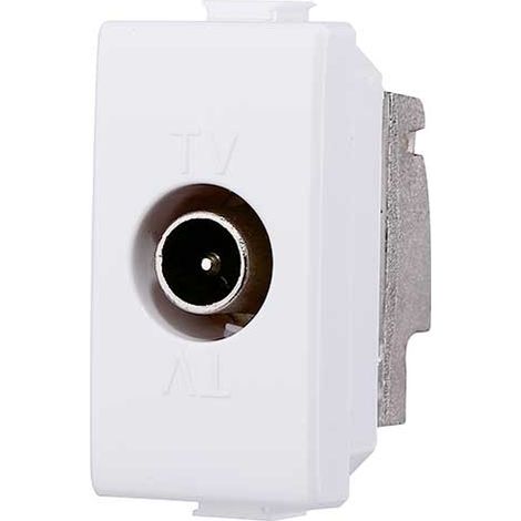 Presa Tv e Sat passante connettore maschio compatibile Bticino Matix colore bianco (1/3)