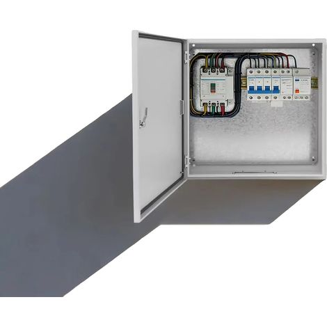 Elektrische Anschlussdose, Schutzart IP65, Schlagfestigkeit IK08, Abmessungen 60×60×20 cm, hellgrau, Wandmontage (1/5)