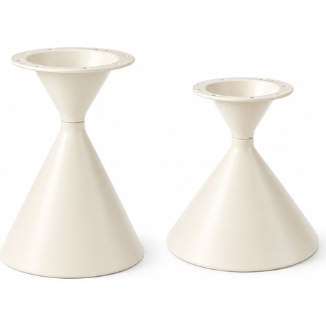 Juego de 2 patas de mesa de hojalata color crema – 1 pata superior y 1 pata inferior, con recubrimiento en polvo y almohadillas antideslizantes – solo las patas, tableros de mesa no incluidos (1/5)