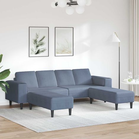 Sofa Blau 250 x 188 x 76 cm Cordstoff