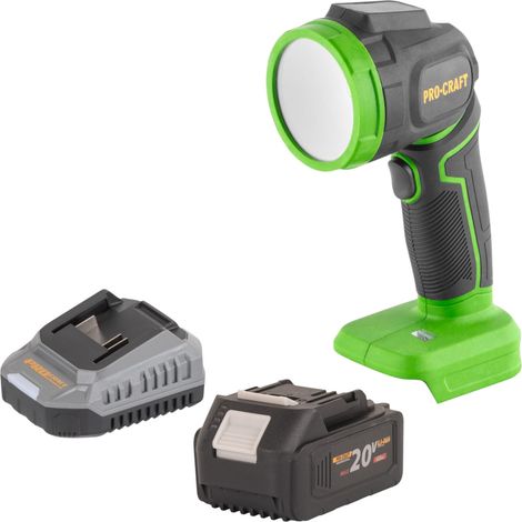 Procraft LL18bb Foco LED recargable 20 V 300 lm + 1 batería 4,0 Ah + cargador