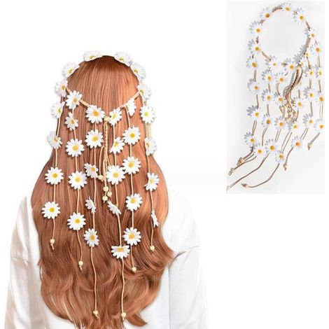 Fascia per capelli con girasoli, fascia in stile bohémien, fascia con ghirlanda di girasoli, stile bohémien, adatta per la spiaggia, feste e decorazioni per matrimoni.