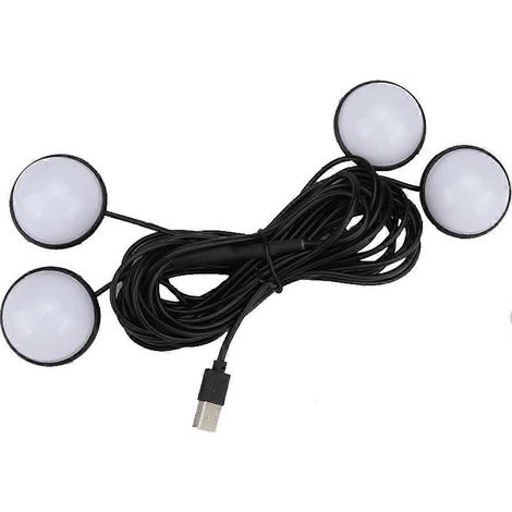 Éclairage d'ambiance universel pour voiture avec port USB, ensemble de 4 lampes décoratives LED, éclairage de plancher, éclairage intérieur C-JBMEDIA (1/4)
