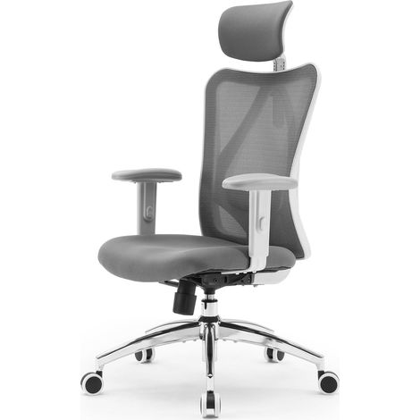 SIHOO Sedia da Ufficio, Sedia Computer Ufficio Ergonomica con Poggiatesta e Supporto Lombare Regolabili, Sedia Girevole Alta Direzionale (Nero)