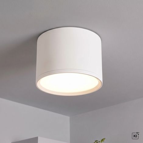 LED Deckenstrahler Aluminium rund D: 10 cm Aufputz Weiß 4100 K neutralweiß 580 lm (1/5)