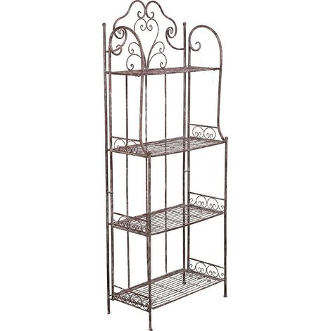 Planter plant stand flower pot holder Etagere wrought iron balcony Shelf for outdoor and indoor plants Planter Support Pot (1/5)