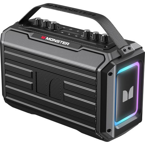 Enceinte Bluetooth Portable, 80 W, Noir, Bluetooth 5.3, Batterie 4000 mAh, Karaoké, 300x161x127 mm (1/2)