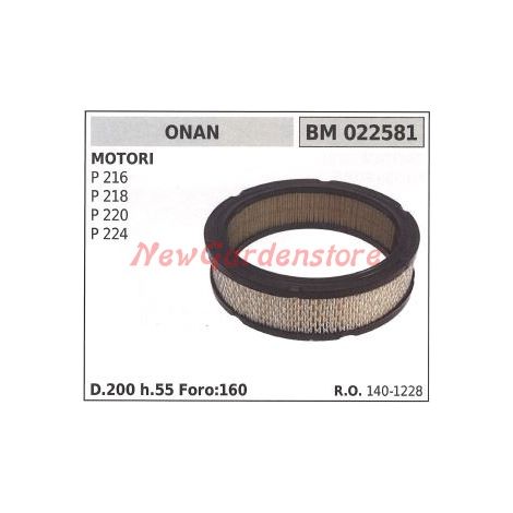 Filtro aria ONAN per motore montato su trattorino P 216 218 220 224 022581