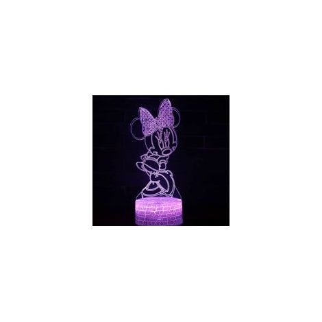 Veilleuse　Lampe illusion Minnie Mouse 3D LED veilleuse avec contrôle tactile Cadeau de Noël d'anniversaire pour enfants [Classe énergétique A+++]DA