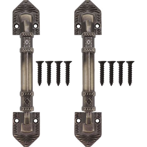 de 2 poignées de porte de grange antiques couleur bronze