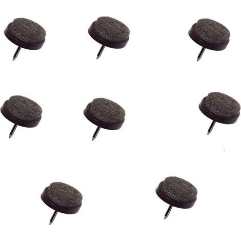 Set 8 paracolpi neri in velcro con chiodo 30 mm per sedie mobili tavolo