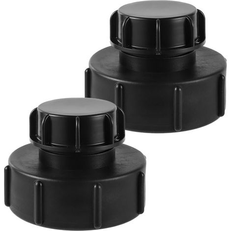 ibc Lot de 2 adaptateurs de réservoir S100 x 8 à réduction S60 x 6, filetage grossier avec couvercle et capuchon d'extrémité, adaptateur robinet tuyau d'arrosage (1/5)