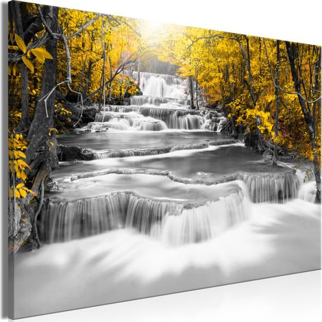 Tableau Imprimé "Cascade of Thoughts Wide Yellow" 60 x 90 cm (1/2)