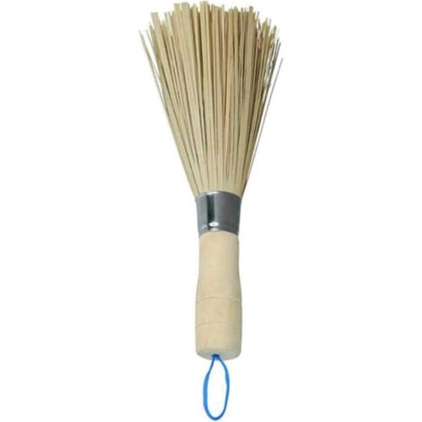 Bambus-Reinigungsbürste mit langem Griff, Wok-Reinigungsbesen, Gusseisen-Pfannen-Reinigungsbürste, Spülbecken-Reinigungsbürste, Haushaltsreinigung
