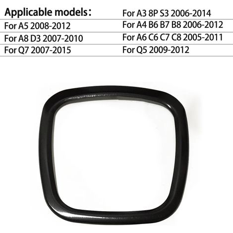 (noir) Cache-emblème central de volant compatible avec Audi A3 8P S3 8V A4 B6 B7 B8 A6 C6 A5 A8 Q3 Q5 Q7 2010 2011 2012 (1/5)