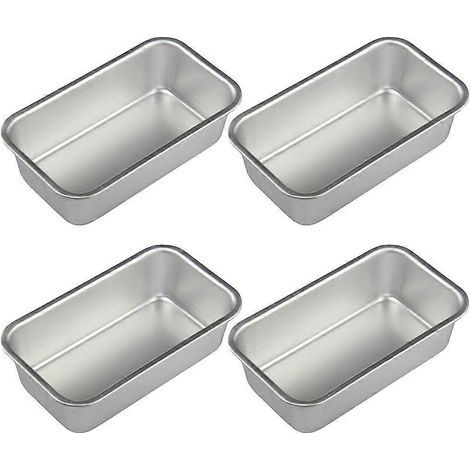 Lot de 4 plaques de cuisson antiadhésives pour toasts, ustensiles de cuisine et moules à pain (argenté)-12.00X7.00X3.00CM-Silver (1/4)