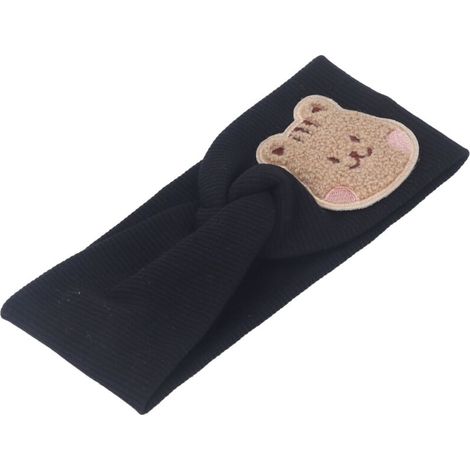 Baby-Kopfschutzbänder aus elastischer Baumwolle mit niedlichem Tiermuster, Schwarz (1/5)