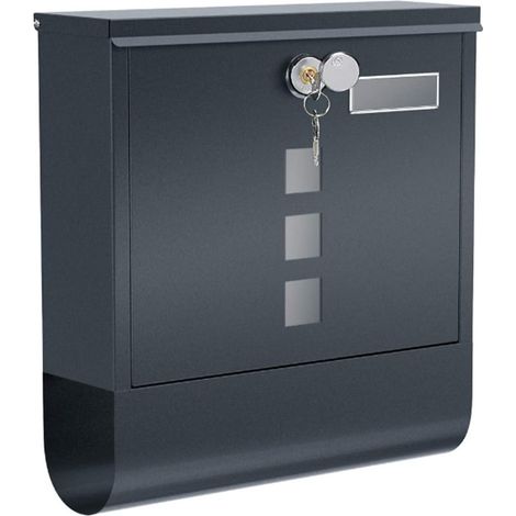 Boîte aux Lettres d'extérieur imperméable en Acier Inoxydable avec Serrure et 2 clés, fenêtre Porte-nom et Compartiment Journal, Installation Murale pour la Maison et Le Bureau (1/5)