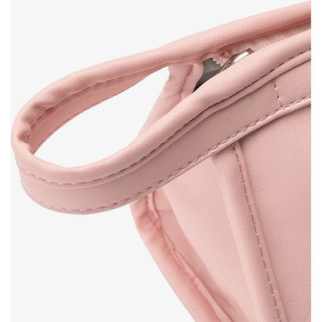 Sac de voyage imperméable et anti-poussière pour sèche-cheveux et boucles, avec compartiments doubles, en cuir imitation, rose (230g) (1/4)