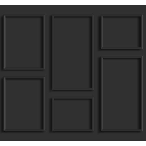 papier peint panoramique lambris noir - Origin Wallcoverings (1/4)