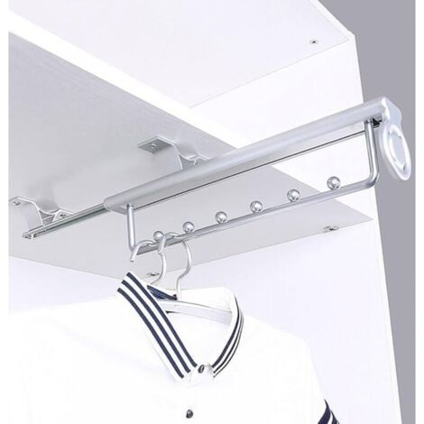 35CM Heavy Duty Porte-Vêtements Extractible Porte Pantalon Cintre Coulissant,Penderie Telescopique,Rail De Suspension Pour Armoire À Vêtements (1/5)