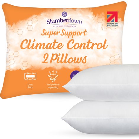 Slumberdown Climate Control Super Support Pillow, Firm Suppport, 2 Pack